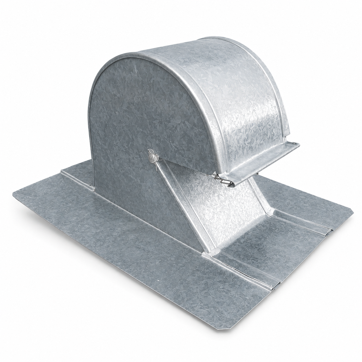 Galvanized steel roof vent with hood and flashing base