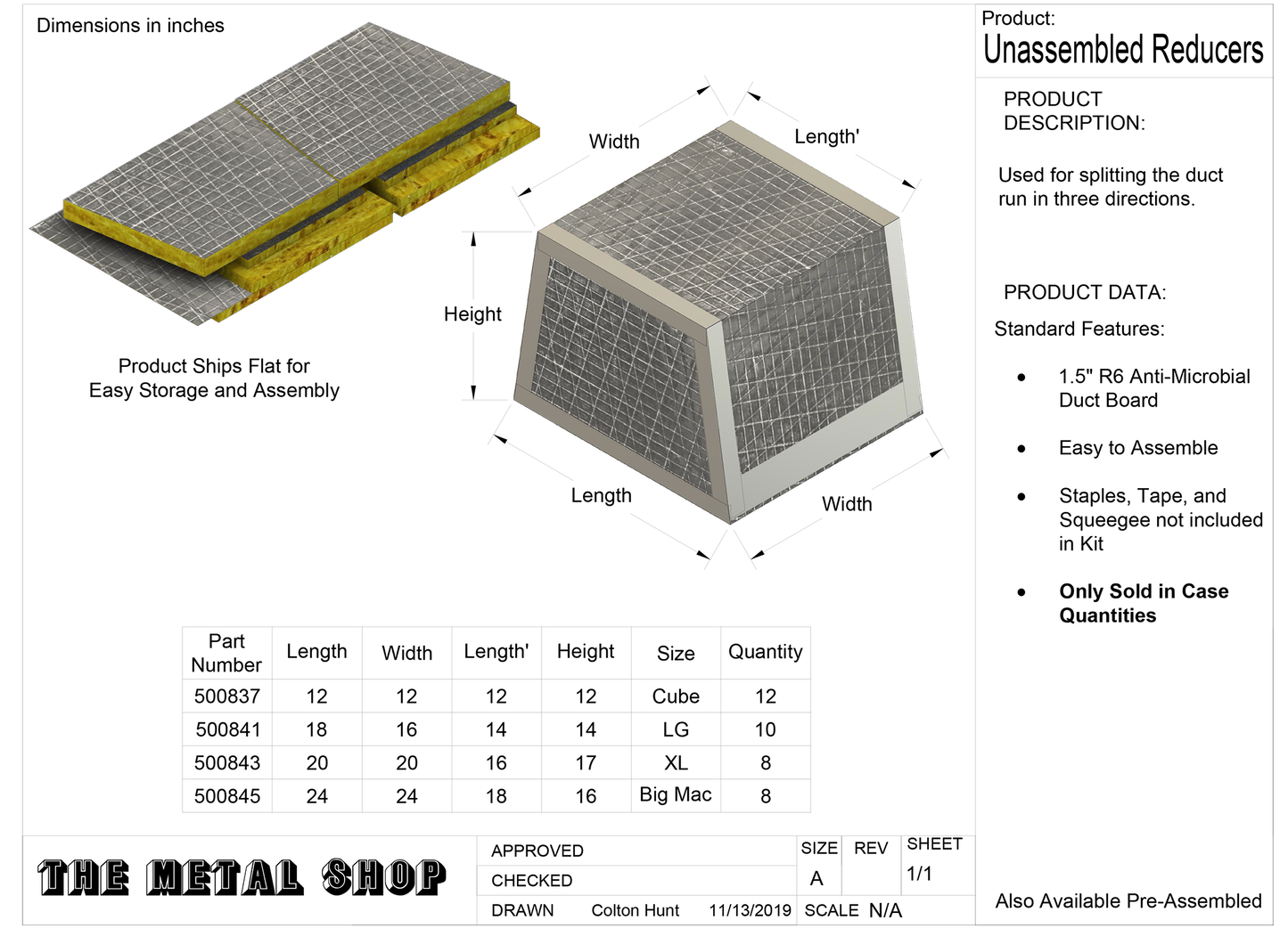 The Metal Shop R6 Fiberglass Unassembled Reducer