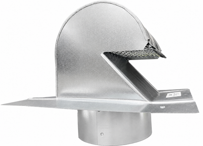 Galvanized steel collared roof vent with hood and bird screen