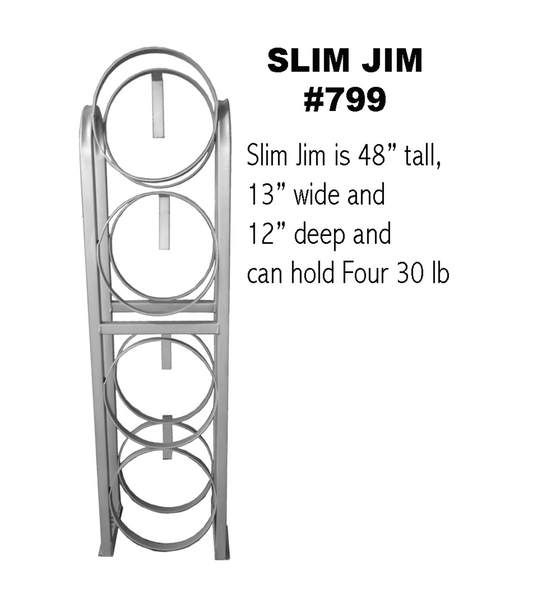 Slim Jim product with dimensions and weight capacity on a white background