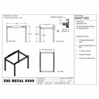 **Stand In A Box**                                         Adjustable Air Handler Stands