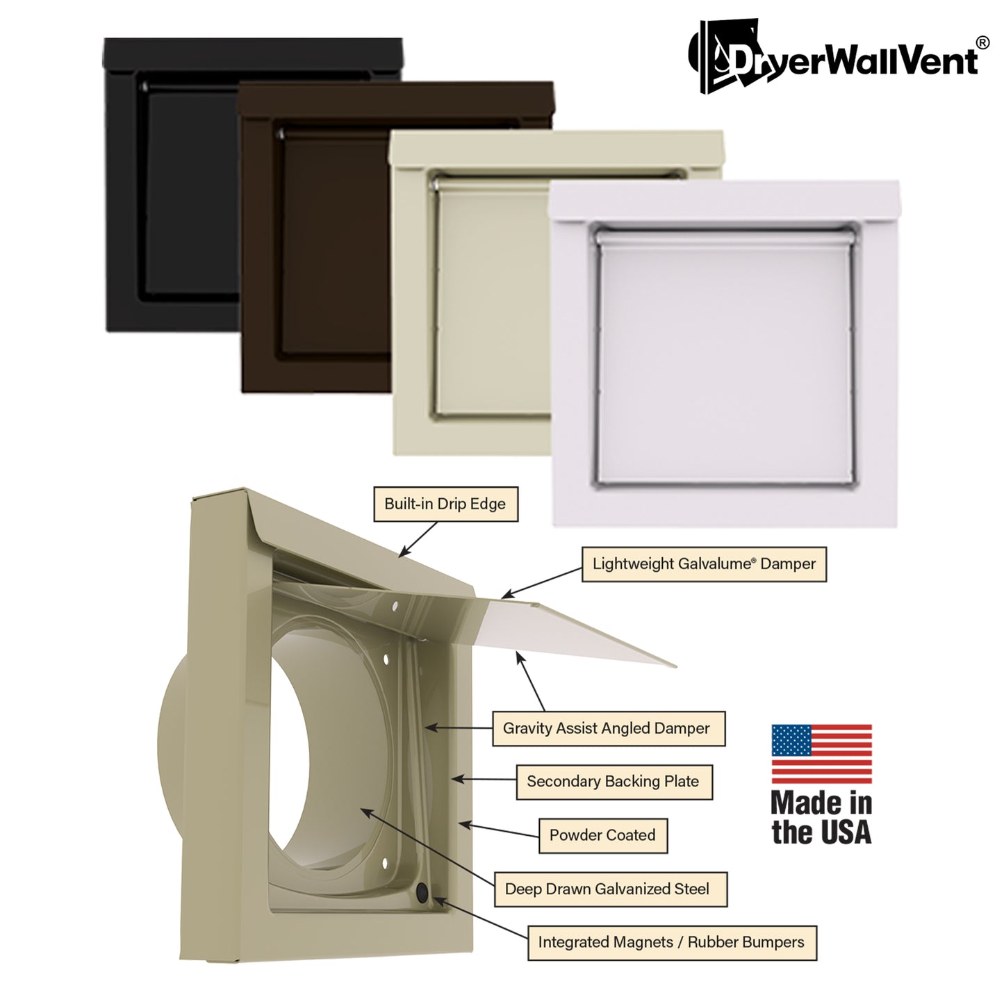 Dryer Wall Vent All Colors