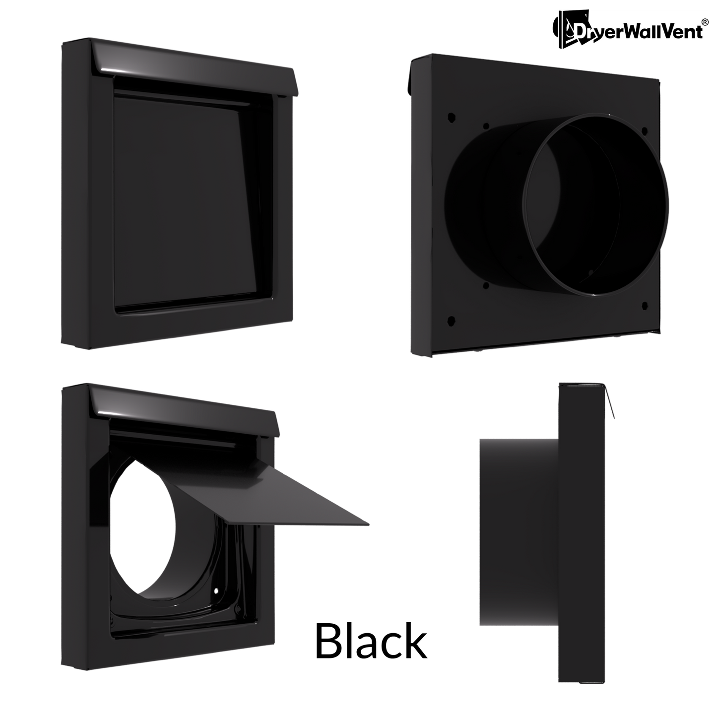 Dryer Wall Vent Black