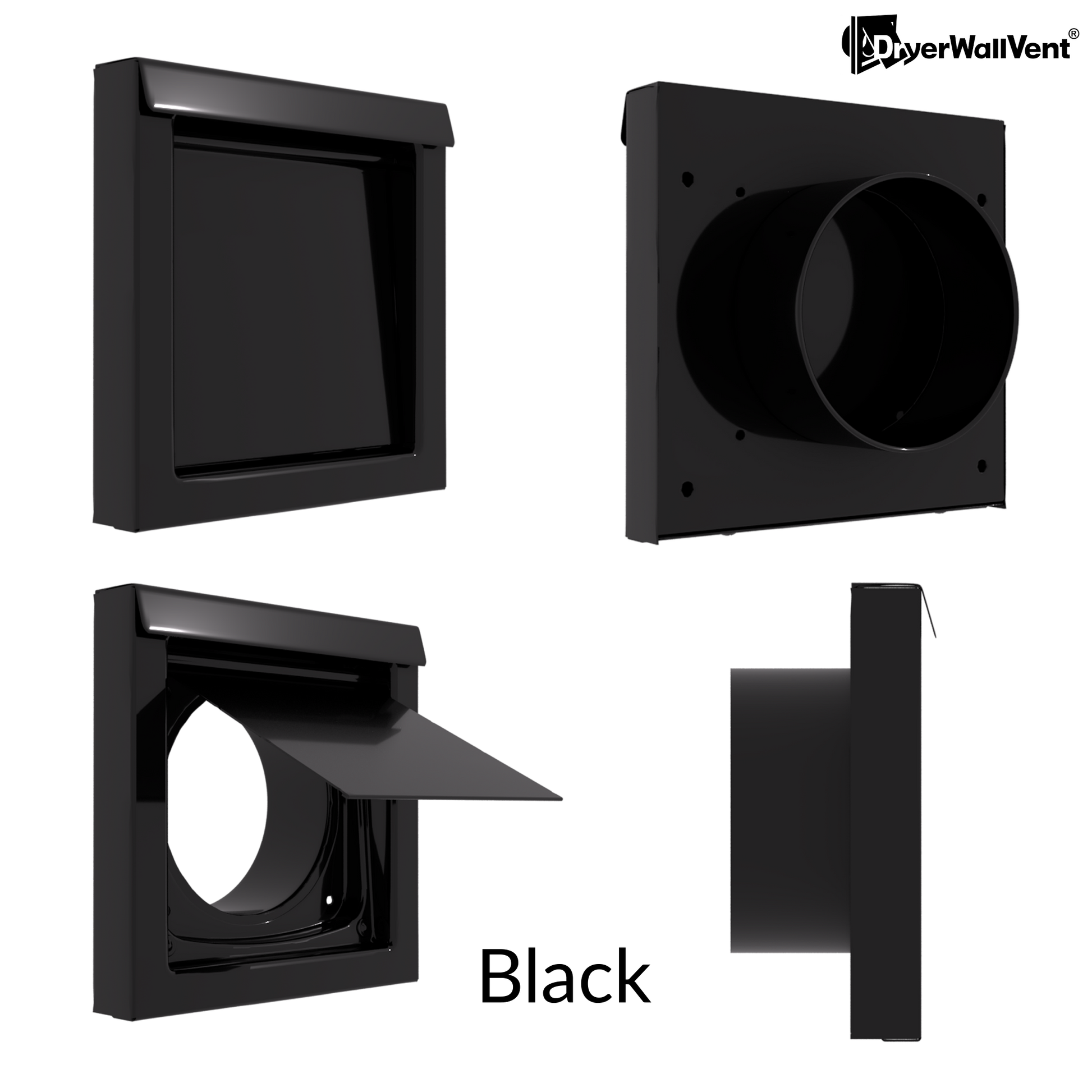 Dryer Wall Vent Black