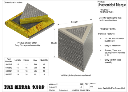 The Metal Shop R6 Fiberglass Unassembled Triangle Drawing